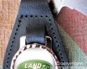 LAND ROVER RANGE Rover Genuine dyed black Leather Key Ring Fob Fathers Day  Graduation Christmas Under 15.00