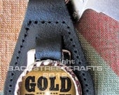 GOLD RUSH Goldrush TV Show Genuine dyed black Leather Key Ring Fob Fathers Day  Graduation Christmas Under 15.00