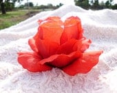 Handmade Tealight/Votive Holder, Red Faux Rose, Glass Holder