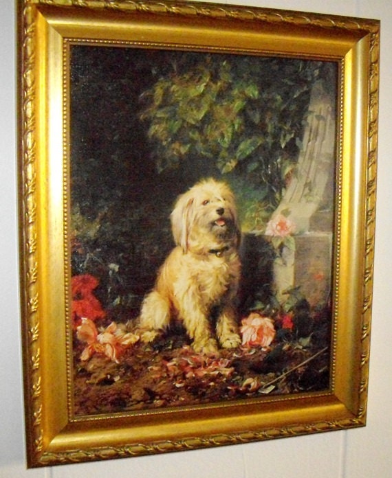 AMATEUR GARDENER By Eugene Lambert, vintage textured canvas print framed