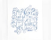 Thoreau Quote Letterpress Print