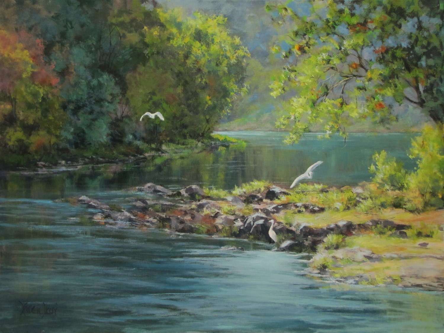 Original Landscape Painting - "Morning Gathering"
