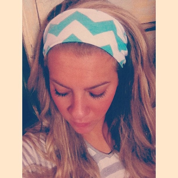 Sea Foam Green Chevron - Fabric Headband