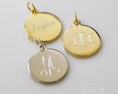 engraved 5/8" silver or gold plated charm only