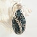 Wirewrap Pendant, Blue Leopard Skin Jasper, Handmade Jewelry