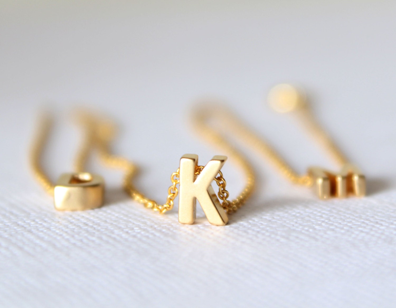 Tiny gold letter necklace - Initial necklace - personalised necklace - Monogram necklace - Name necklace