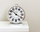 Vintage Soviet Alarm Clock, Unusual Retro Table Clock Working, Made in the USSR, Rare, Collectible