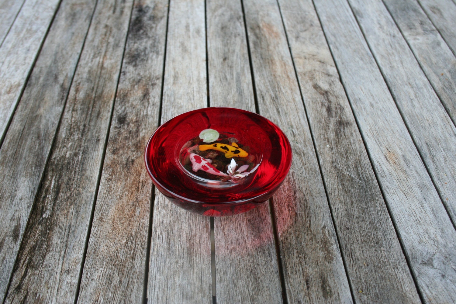 Miniature Koi Pond in Resin (paperweight)