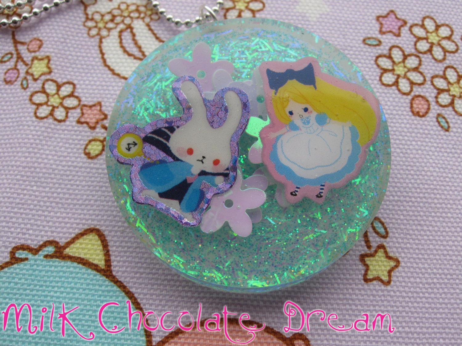 Kawaii Alice in Wonderland Resin Necklace