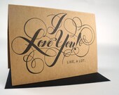 Card: "I Love You, Like a Lot" - Kraft/Black