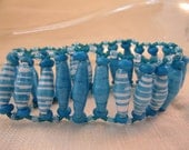 Blue paper bead bracelet