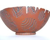 Ceramic Serving Bowl, polk a dot pottery modern stoneware rustic, weddings table settings housewares tableware kitchen home decor decoration