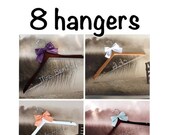 20% OFF SALE Set  of Eight ( 8) Custom Personalized Wedding Hangers /brides hanger/4 hanger colors/ 40 ribbon colors /  wire hanger/