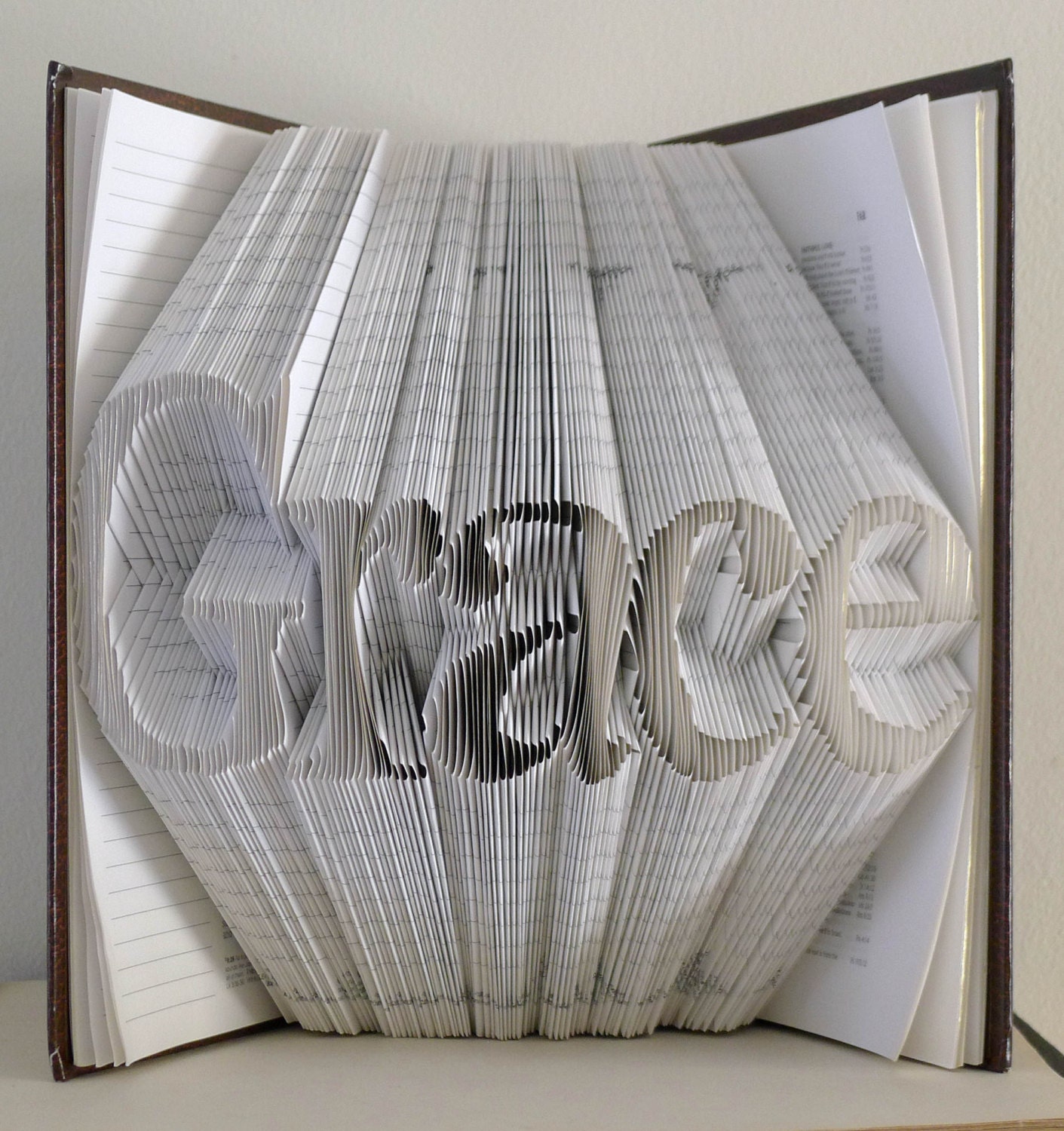 Folded Book Art - Personalized Gift - Your Name Here  - Birthday Gift - Baby Gift - Altered Book - Custom Made Art - 5 letter Listing