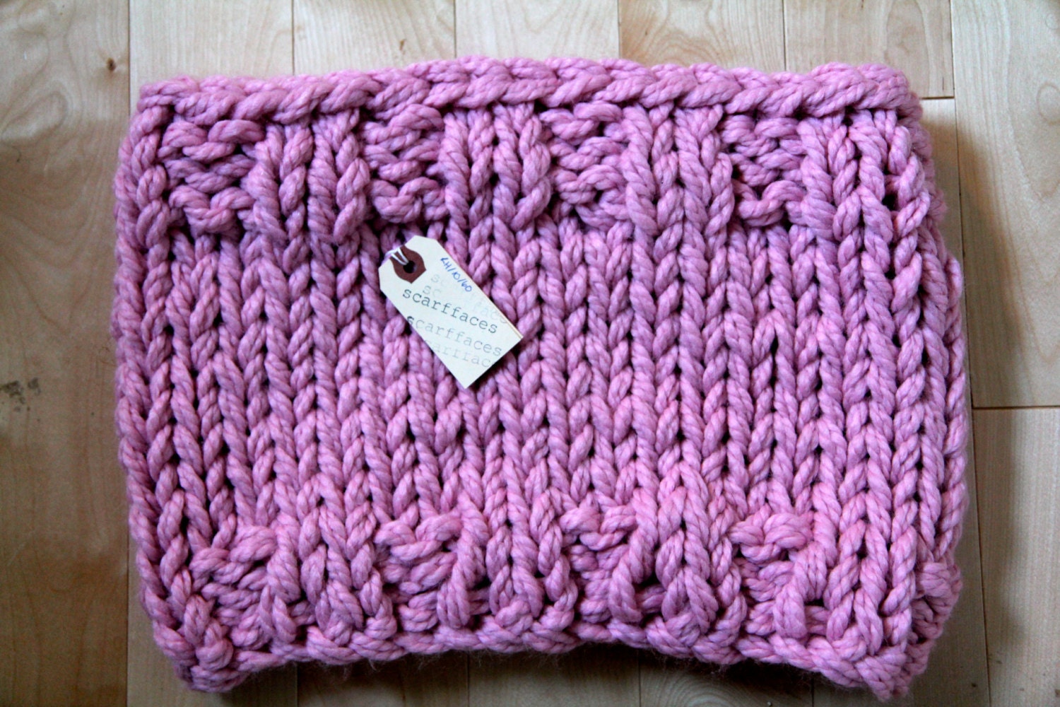 Pink Haley - Large chunky knit cowl