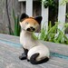 Vintage Cat Figurine, Unique, Black and Tan Cat Statue, Epsteam