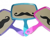 200 VINYL Mustache Stickers - 3 Inches Wide - Great for cellphones, wine glasses, computers My Stache - Vinyl Mustache Decal - BLACK