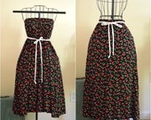Vintage Cherry Print / Novelty Print / Maxi Skirt   - 1990s