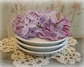 pretty alfred meakin white ironstone butter pats / set of three / victorian / cottage chic / EPSTeam