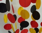 Birthday Party Decoration, Paper Garland, Red, Yellow, Black, 10 ft.