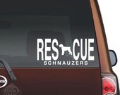 Schnauzer Dog Rescue Decal - Indoor/Outdoor Vinyl - 4" x 8.5" - Car - Truck - Wall - Dog Sticker - DAN12-2415