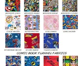 Custom Comic Book Cotton or Flannel Toddler Blanket -- 42x60 -- Premium Fabric - Fits on Toddler Bed, DC and Marvel, Avengers