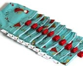 Reusable Snack Bags, Set of 10, Eco Friendly, Birthday Party Favors/Loot Bags, Woodland Fairies in Aqua and Red by Natalie Lymer
