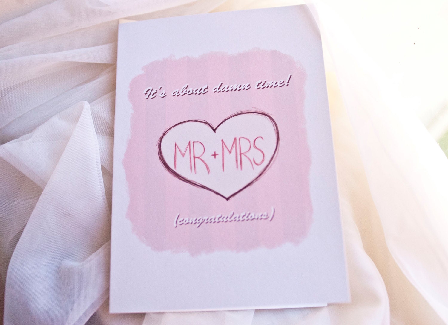 Wedding Congratulations- About Time- 5x7in Wedding Card