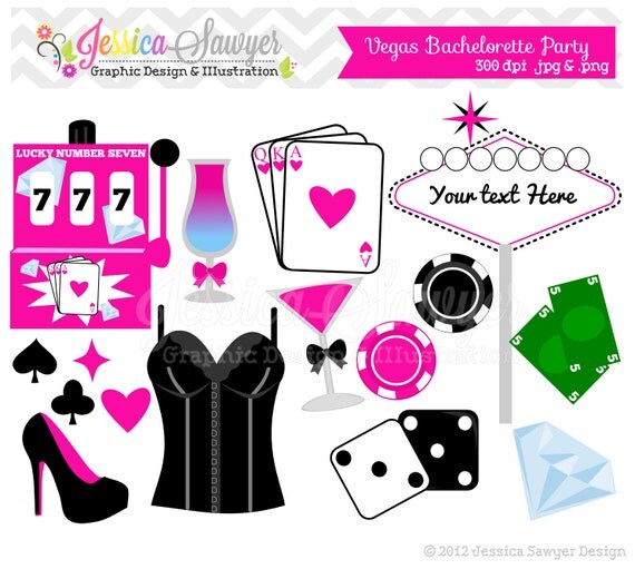 INSTANT DOWNLOAD Bachelorette clip art - vegas clip art - commercial use - - personal use - scrapbook - invitation - party Il_570xn