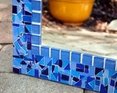 Decorative Wall Mirror, Blue Mosaic