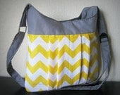 Yellow Chevron bag - Crossover shoulder Chevron bag