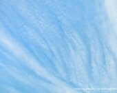 Dreamy Blue Sky White Feathery Clouds -Nature Abstract Minimalist  -Horizontal 16x24 Photograph - Home Decor Fine Art Print -