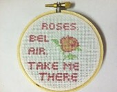 Lana Del Ray Bel Air Rose Cross Stitch Art - 3"