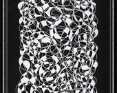 Original Abstract Art Handmade Pen & Ink Drawing Painting sized 29X21cm