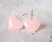 Ballet Pink Heart Dangle Earrings - comes in any ofther color available in our store