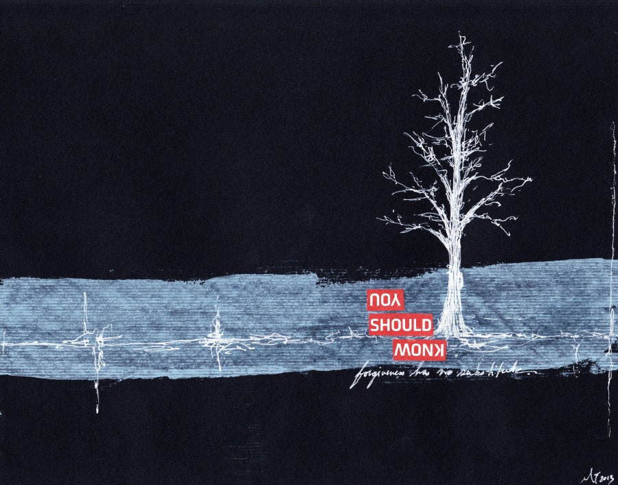 You Should Know ORIGINAL - collage painting - 8" x 10"
