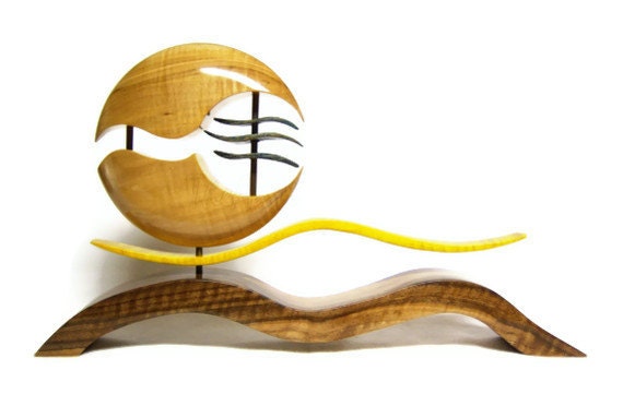 Wood Art Sculpture - Oriental Collection - Hand dyed and Sculpted Wood / Art by Akita Wood Works