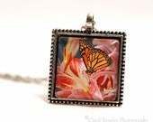 Monarch on Oriental Lily Photo Pendant, Photo Jewely - CindiRessler