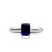 Blue sapphire ring, white gold, engagement ring, emerald cut, sapphire engagement, white gold ring, solitaire, crown setting