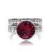 Engagement ring set, Pink tourmaline, white sapphire, bezel, engagement ring, wedding band, eternity, pink, engagement, tourmaline