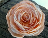 Bridesmaid Hair Accessory, Wedding Salmon Rose, Beach Flower, Bridal Peach Peony, Flower Brooch