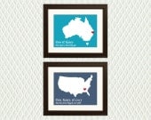 Personalized Gift For a Boyfriend, Girlfriend, Wife or Husband - Maps with Hearts