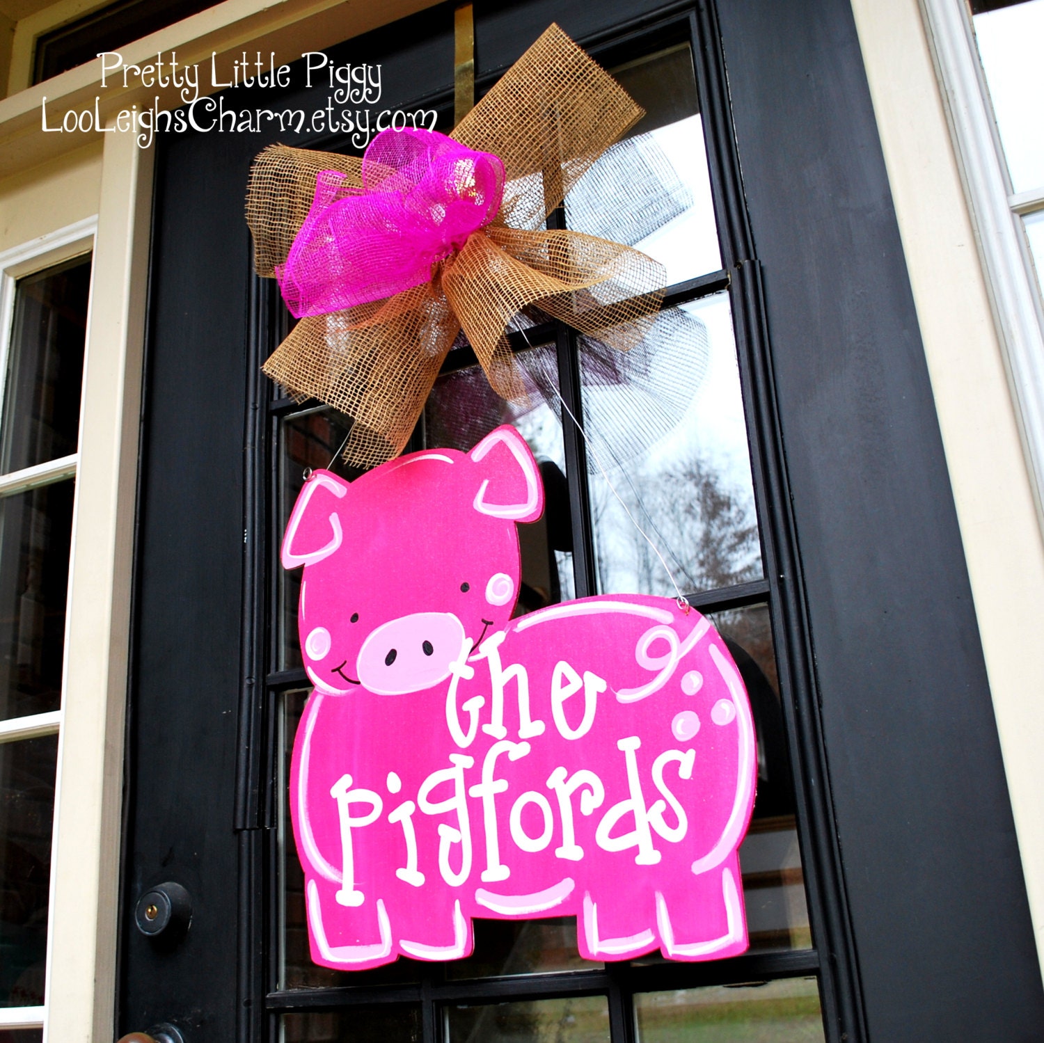 Pig Door Hanger, Summer Door Hanger, Door Decoration
