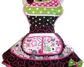 Retro Diner Apron, "Cupcake Bib," One of a Kind - Pin Up Style