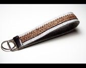 Merino wool felt and Herringbone keychain