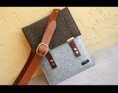 13 inch macbook  - Herringbone and wool felt messenger bag