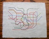 Tokyo Embroidered Subway Map