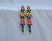 Handpainted rhinestone earrings