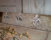 Rusty rose coat rack recycled barnwood white painted floral hooks weathered shabby chic decor Anita Spero