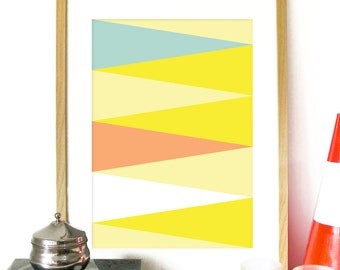Triangle Pattern Poster Spring Collection Geometric Art Print color pattern Spring colors Poster pattern art Spring color triangles Poster